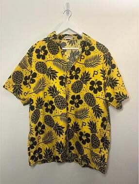Pittsburgh Pirates Baseball Hawaiian Button Shirt Size XL